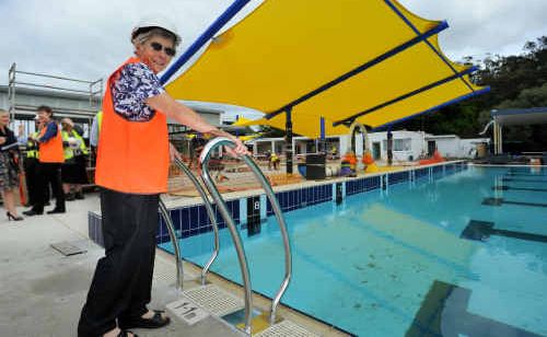 Barbara Hogbin admires the refurbished pool, which she has helped to fund. Barbara Hogbin admires the refurbished pool, which she has helped to fund.